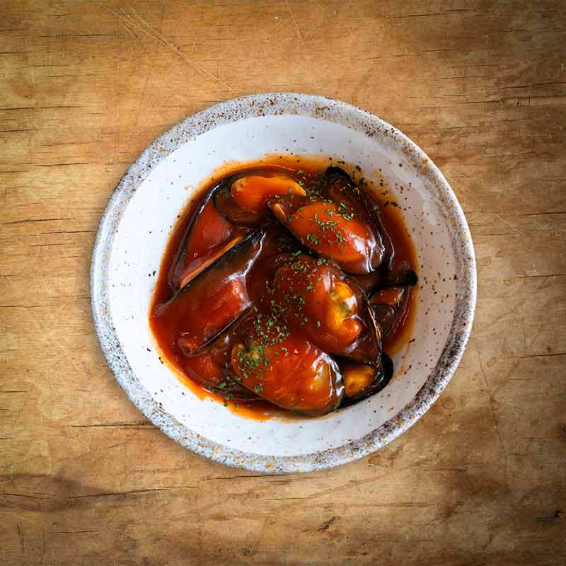 Mejillones en salsa brava