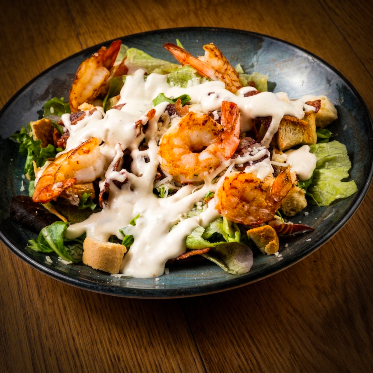 Ensalada C&eacute;sar de langostinos